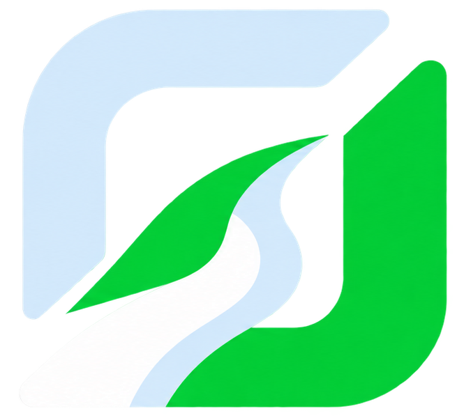shamli logotyp med väg och bladsymbol